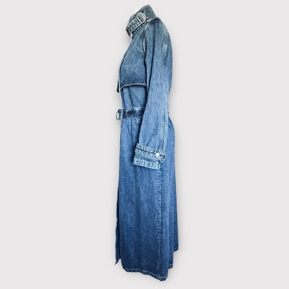 NWT Zara TRF Collection Denim Trench Coat - Picture 9 of 12